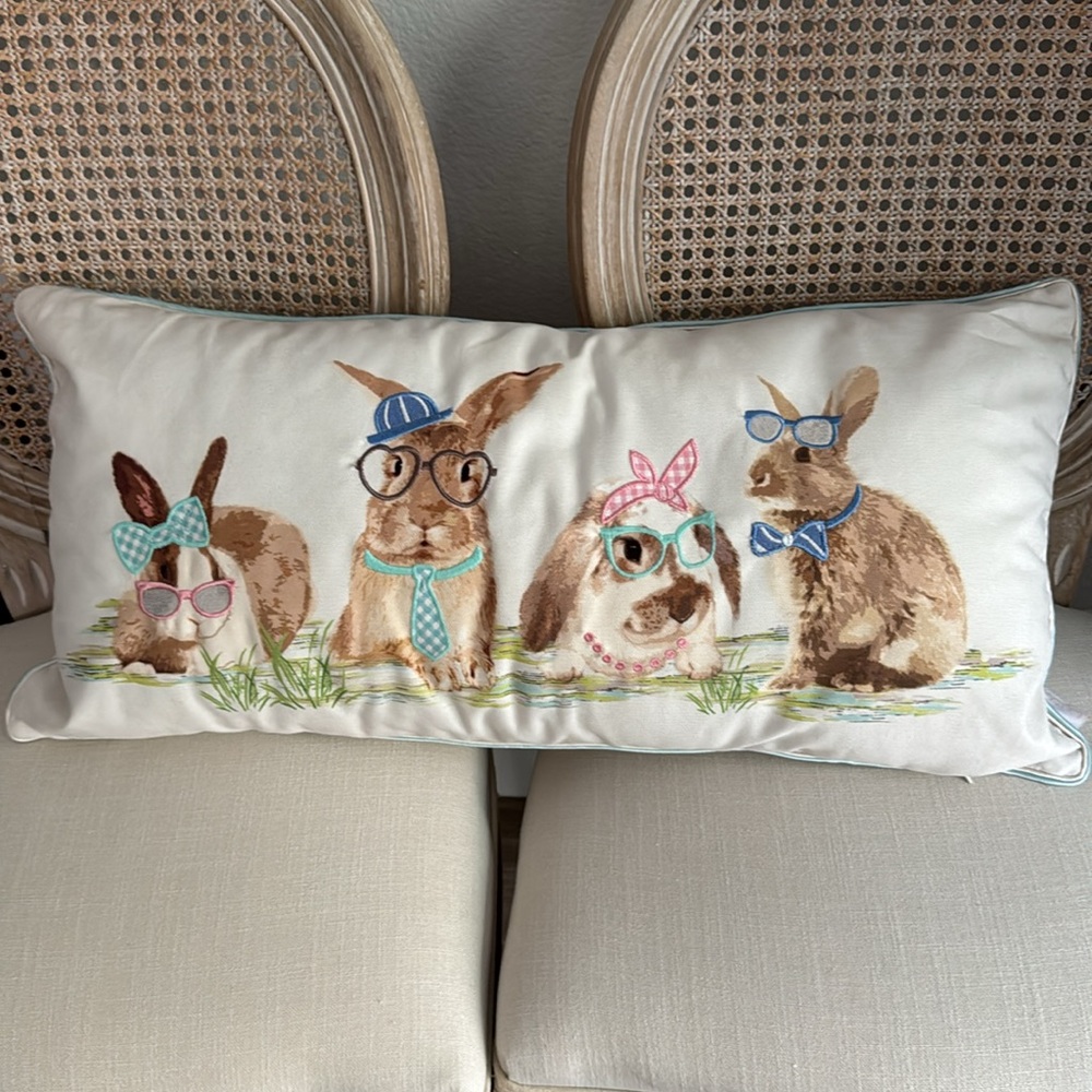 Happy Easter Lumbar Large Pillow Farmhouse Decor